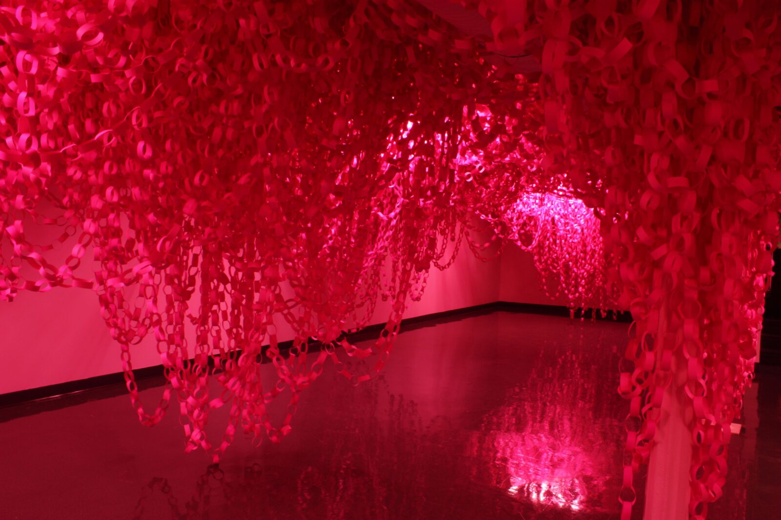Pink outdoor installation artwork by William H. Thielen